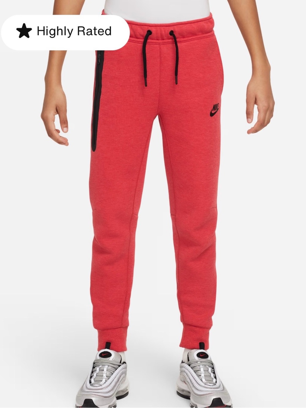 NWT Nike Heathered Red Boys Jogger Sweatpants Size Medium sportswear tech fleece